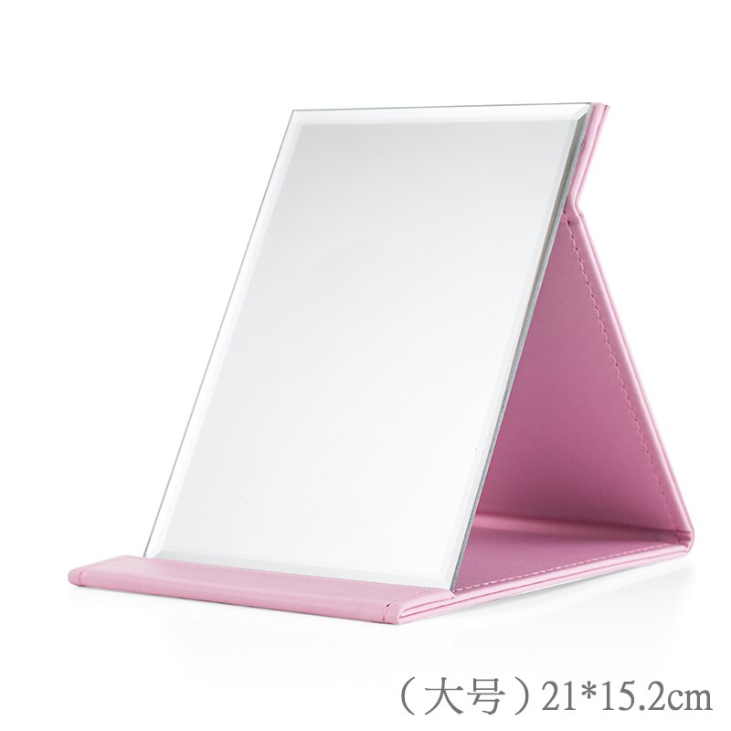 Espejo para maquillaje plegable, mesa portátil HD para dormitorio de estudiantes, Princesa, tamaño femenino, espejo de tocador y escritorio ajustable: Large pink