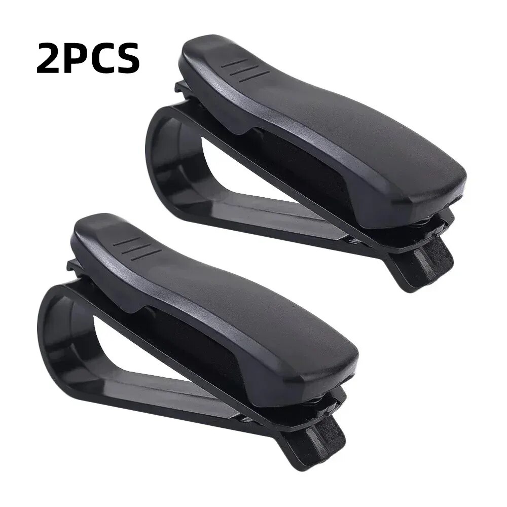 2 STUKS Universele Auto Auto Zonneklep Glazen Doos Zonnebril Clip Card Ticket Houder Sluiting Pen Case Brillen Clips Accessoires: Black