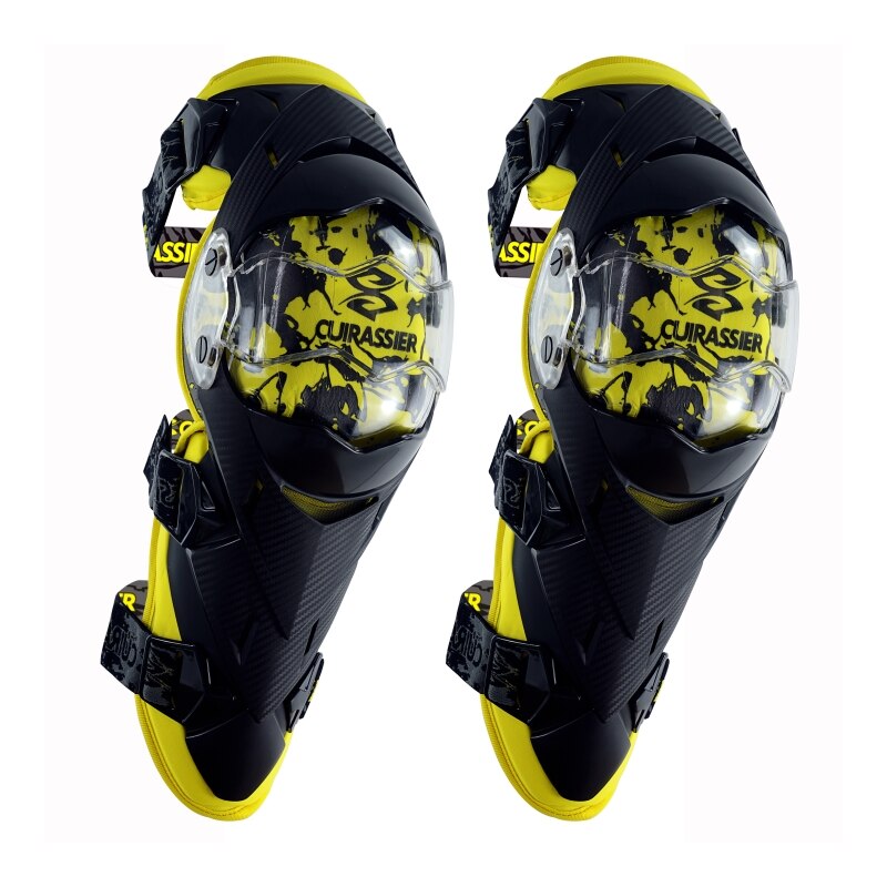 Cuirassier armbågsskydd motorcykel utrustning knä armbågsskydd motocross downhill dirt bike mtb skydd terrängracing mx knäskydd: K09- gula