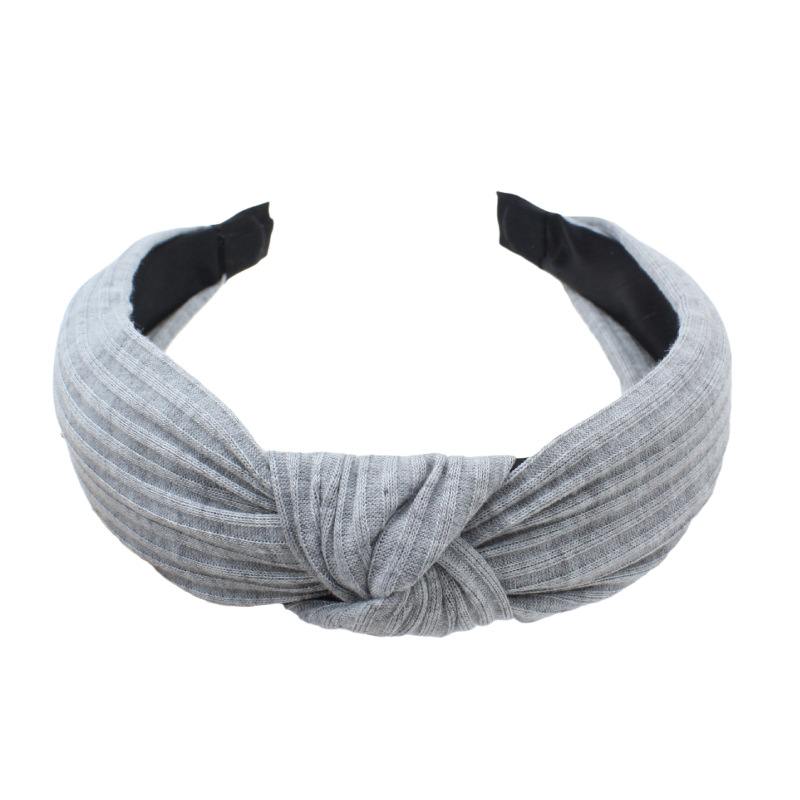 Gebreide Geknoopte Effen Brede Hoofdbanden Vrouwen Meisjes Mode Haar Hoepel Eenvoudige Cross Knoop Haarbanden Hoofddeksels Haaraccessoires