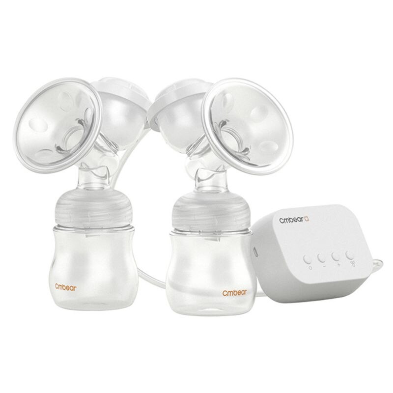 Elétrica dupla bomba de mama kit com 2 garrafas de leite usb massageador mama mulher q1fe
