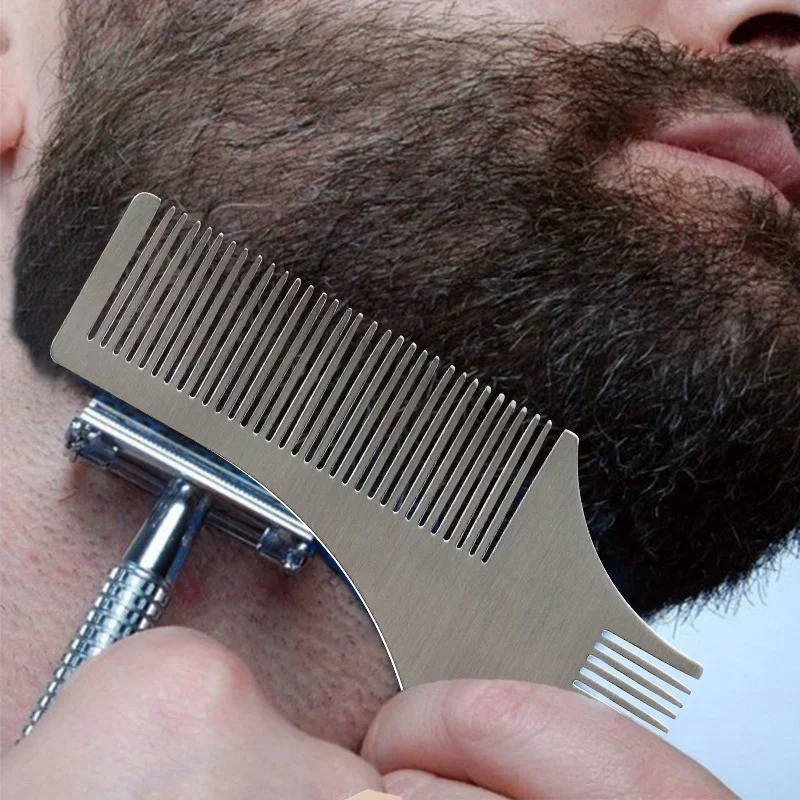Beard Modeling Ruler Shaping Styling Template Comb Rotatable Men'S Beauty Tool For Hair Trimming Moustache Barber