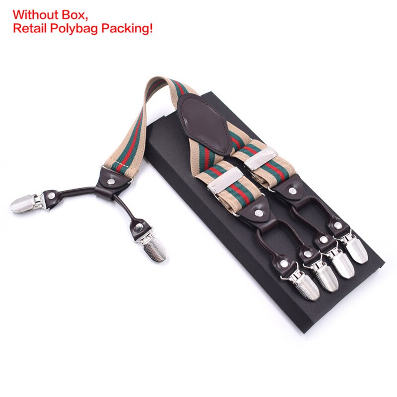 Vintage Bretels Voor Mannen Heavy Duty Big Tall 3.5*120Cm Breed Y Terug 6 Metalen Clips Verstelbare Elastische broek Bretels Riem Riem