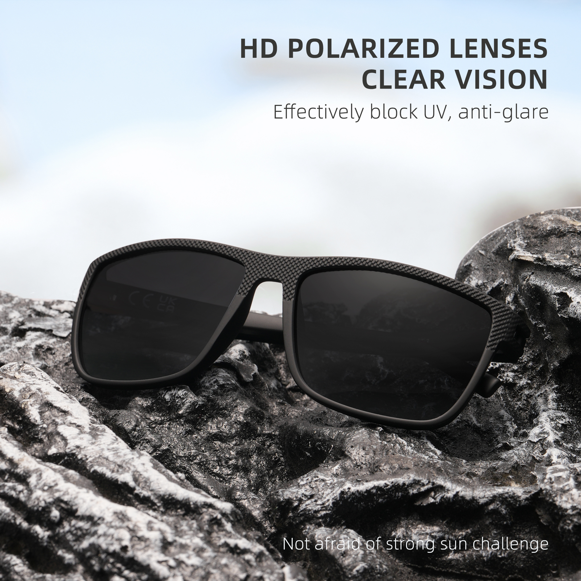 KINGSEVEN Gafas de sol polarizadas Anti-UV400 para hombre, gafas cuadradas de para conducir, gafas para mujer UV400