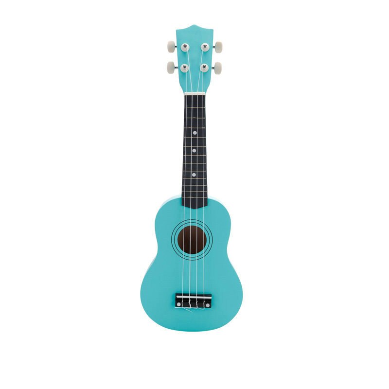 Ukelele de madera para principiantes, 21 pulgadas, con cuerdas de selección, Kit de iniciación para niños, instrumentos musicales, ukelele educativo de tilo: green