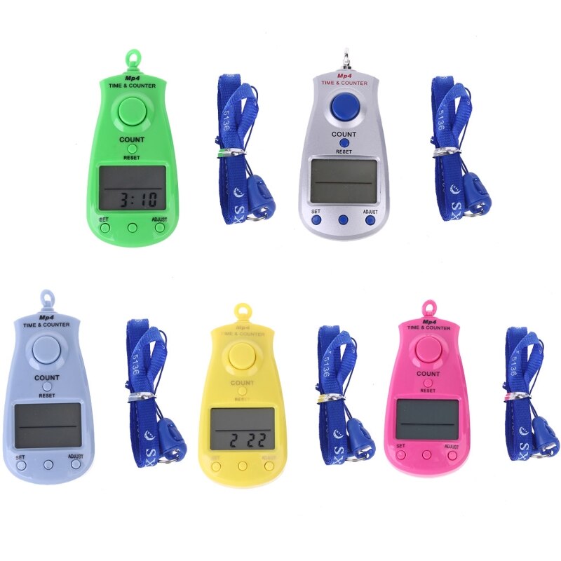 Portable 5-digit Digital Electronic Counter with Clock Calendar and Lanyard