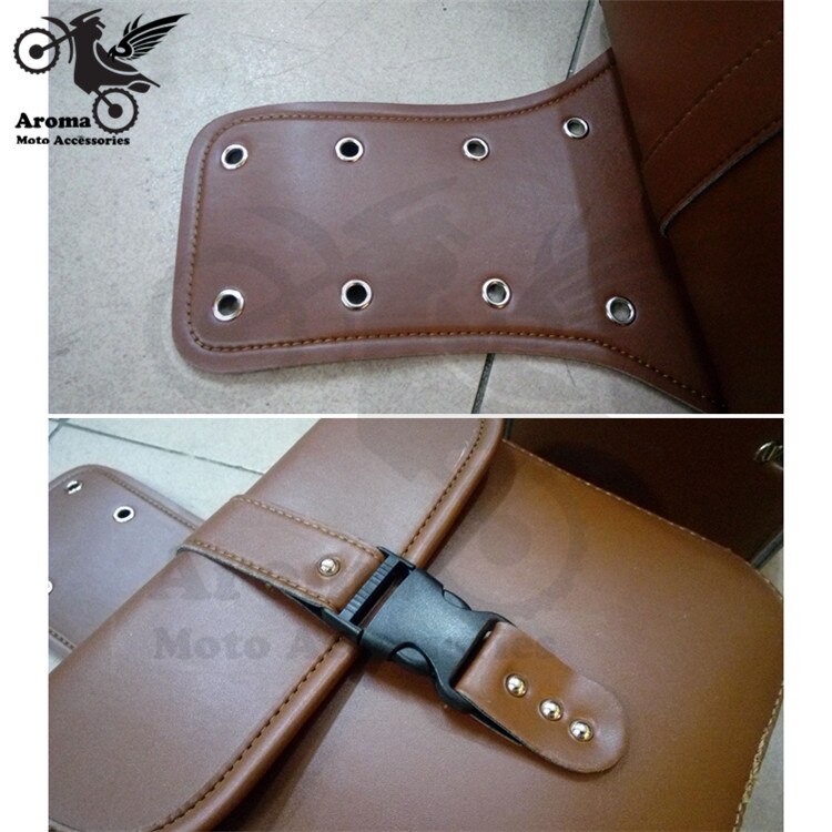 PU Leather universal motorbike luggage bag cruise vehicle side box edge moto Tool luggage regal raptor motorcycle saddle bags