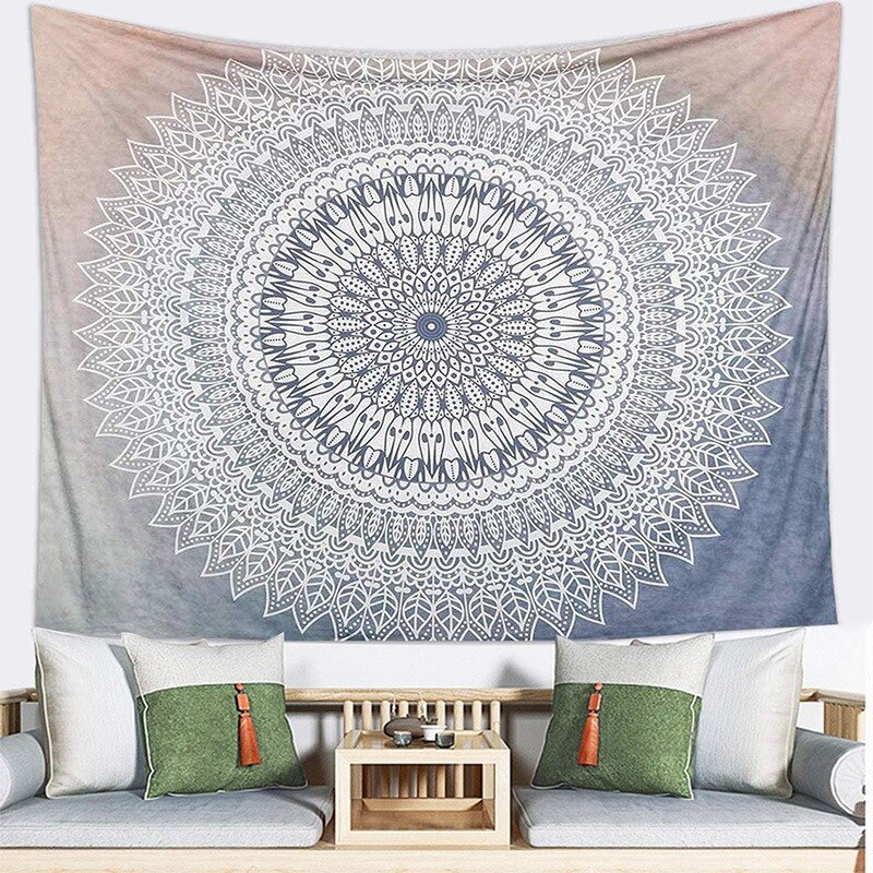 Wall Hanging Tapestry Indian Tapestry Bohemian Mandala Flower Tapestry for Living Room Bedroom Dorm Decor 130X150cm