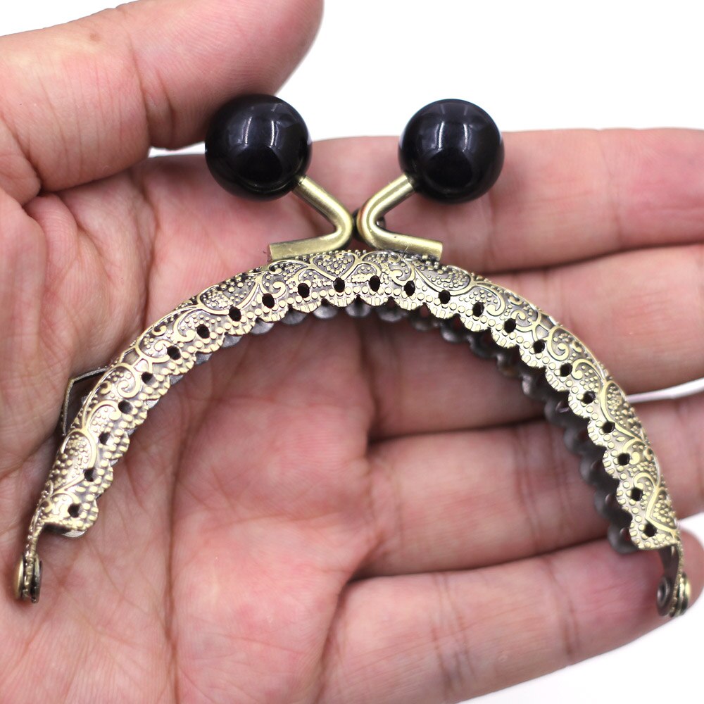 Resina redonda cabeça arco do laço de lótus retângulo quadro beijo fecho bloqueio alça metal bolsa bolsa carteira diy acessórios 6 estilos: 8.5x7cmE