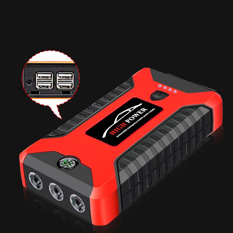 Portable Car Jump Starter Device 600A Car Battery Emergency Starter Power Bank Booster Starting 12V Output Portable 20000mAh