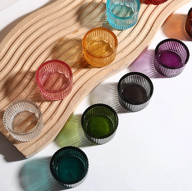 Pack of 10 Glass Small Tea Light Candle Holder for Table Decor,Home Decor,Church Housewarming Candle Pillar Holder Brown