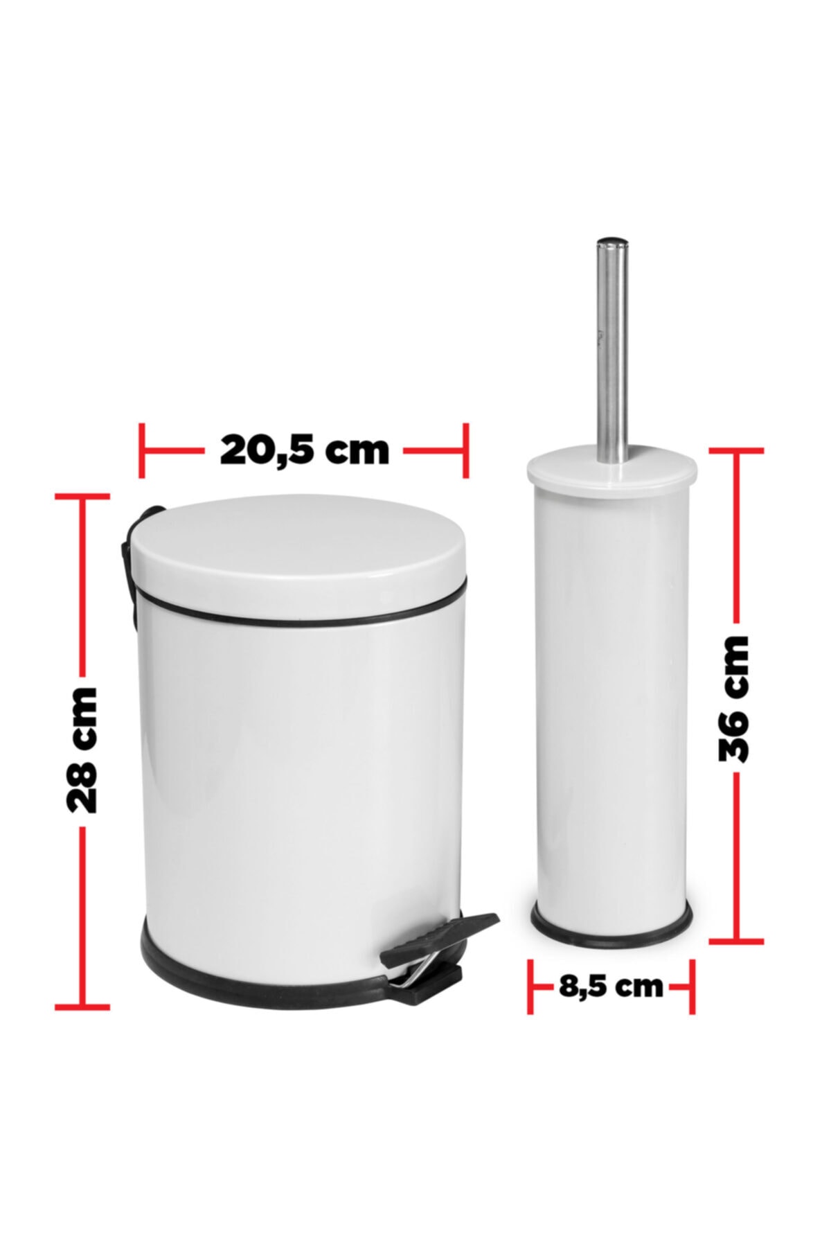 2 Li Garbage Bucket Bathroom Set White