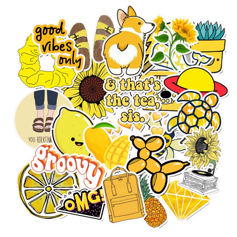 50pcs Vsco Girls Stickers Waterproof Skateboard Scrapbook Laptop Suitcase Decoration Sticker Graffiti Stickers for Kids Children: AZ073