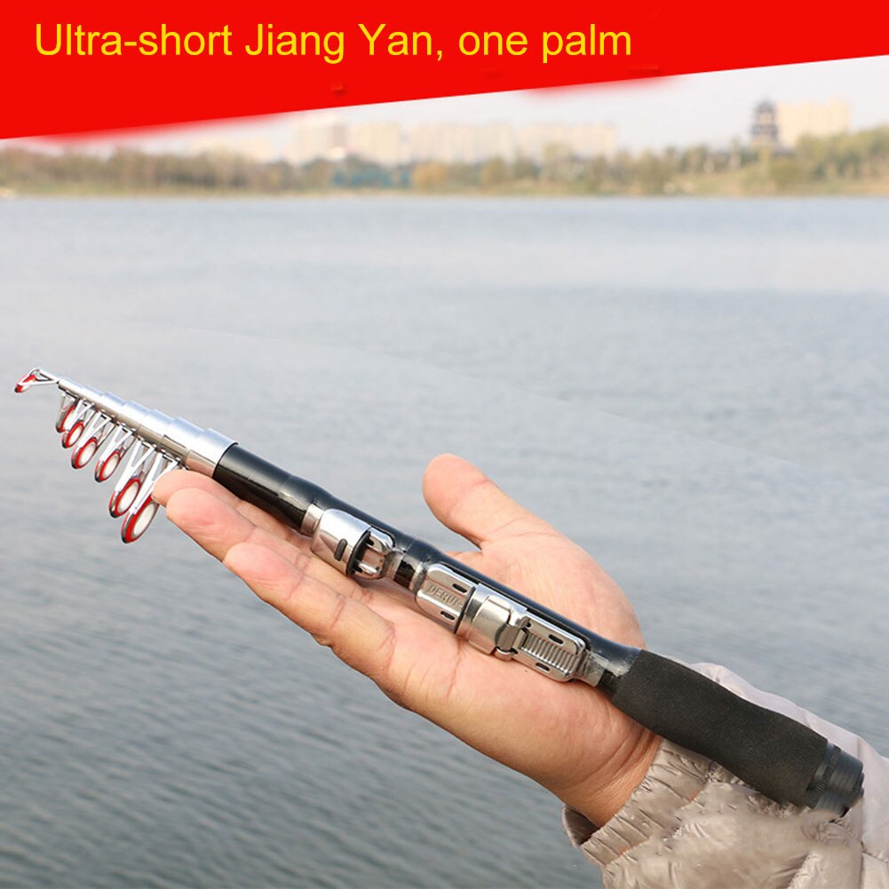 Ultra Short Fishing Rod Pole Telescopic Smooth Guide Ring Anti-slip Handle Portable for Anglers SCI88