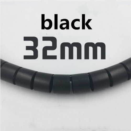 5 Meters 16FT Cable Management Protector Wire Wrap Cord Tidy Organizer Tube Hider Flexible Expandable Home Office Wire Concealer: 32mm black