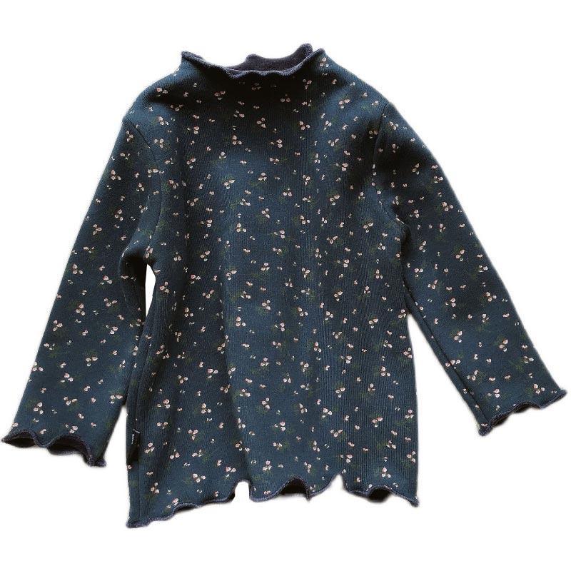 Meisjes bloemen fluwelen shirt truien herfst meisje herfst lange mouwen trui schattige kleine meisjeskleding