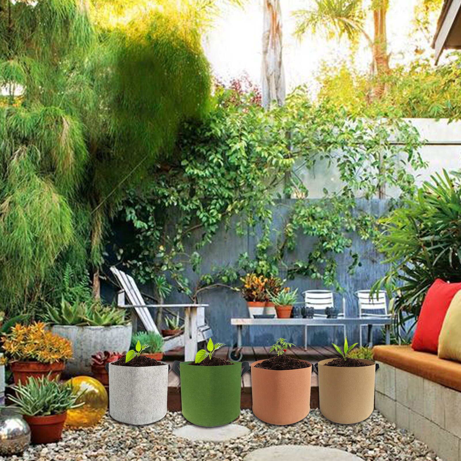 25 # Groeien Zakken Plant Pot Diy Aardappel Growplanter Feltcloth Planten Container Bag Thicken Tuin Pot Voor Tuin En Groente patch