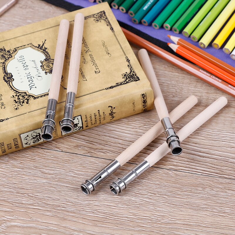 Extensor de lápiz ajustable, alargador de madera, herramienta de dibujo y pintura, 5 uds.