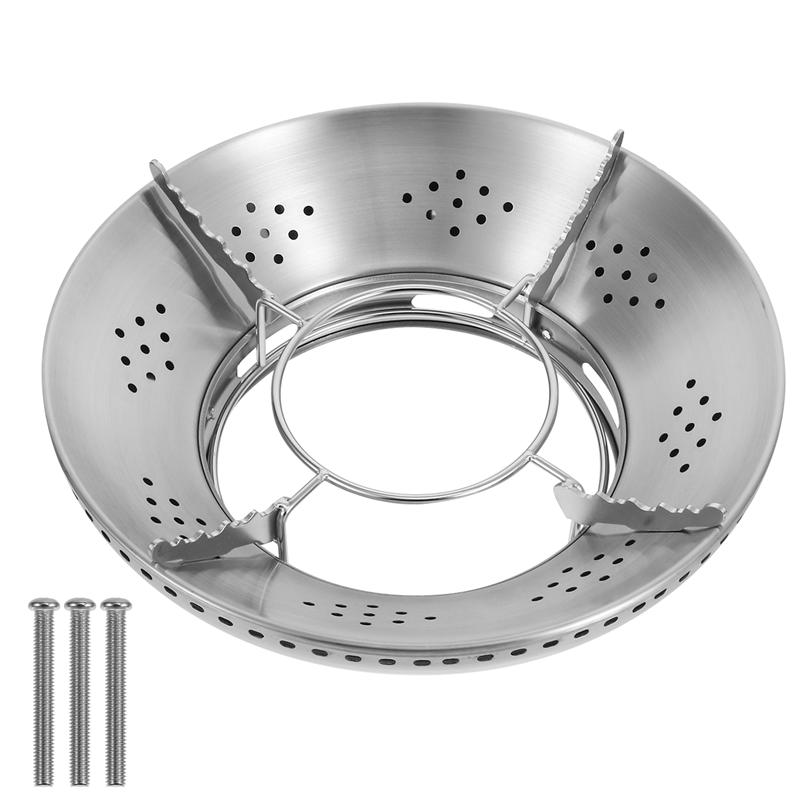 Wok Rack Double Layer Stainless Steel Energy Saving Range Gas Burner Ring: sliver