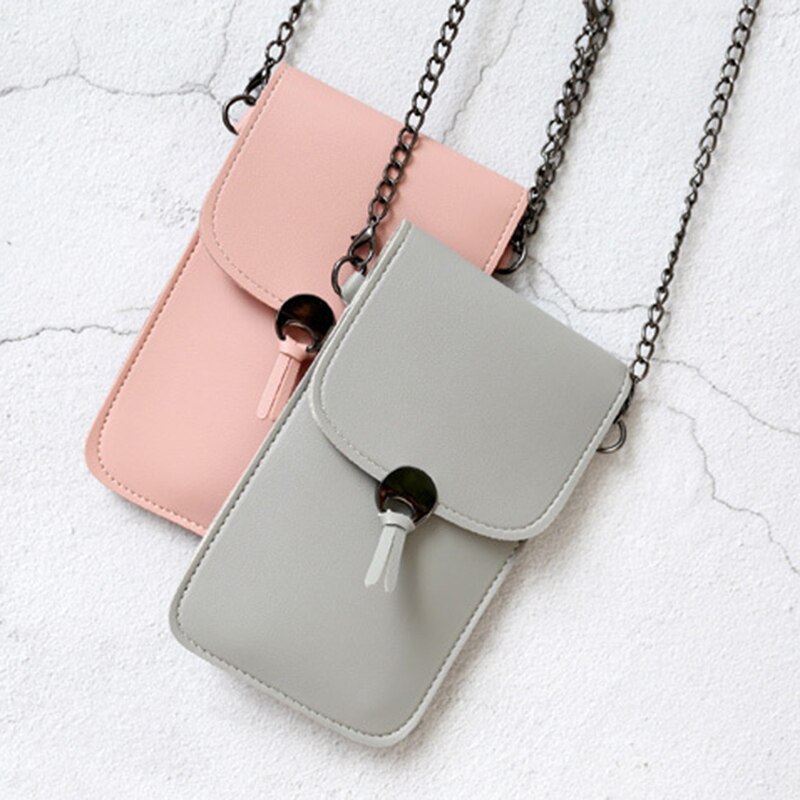 Ketting telefoon tasje helder transparant venster raakt scherm crossbody mobiele telefoon tasje  h9