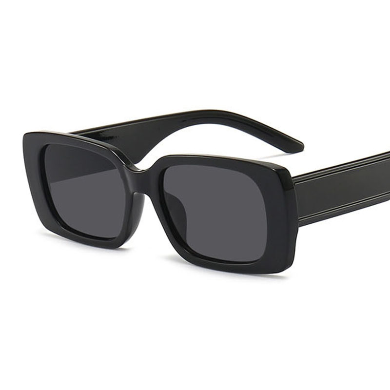 Occhiali da suola quadrati da donna neri progettista di marca di lusso Occhiali da suola con montatura grande Occhiali da suola rettangolari Vintage ▾ femminili retrò
