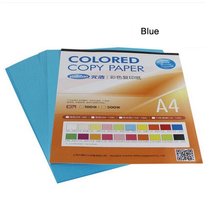 Copy printing color paper A4 100 sheets 80G Multicolors Handmade DIY paper Office School Supplies: Navy Blue
