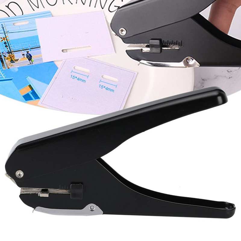 9771 Single Hole Puncher Manual ID Card Slot Punching Machine 10 Sheets for Home Office School