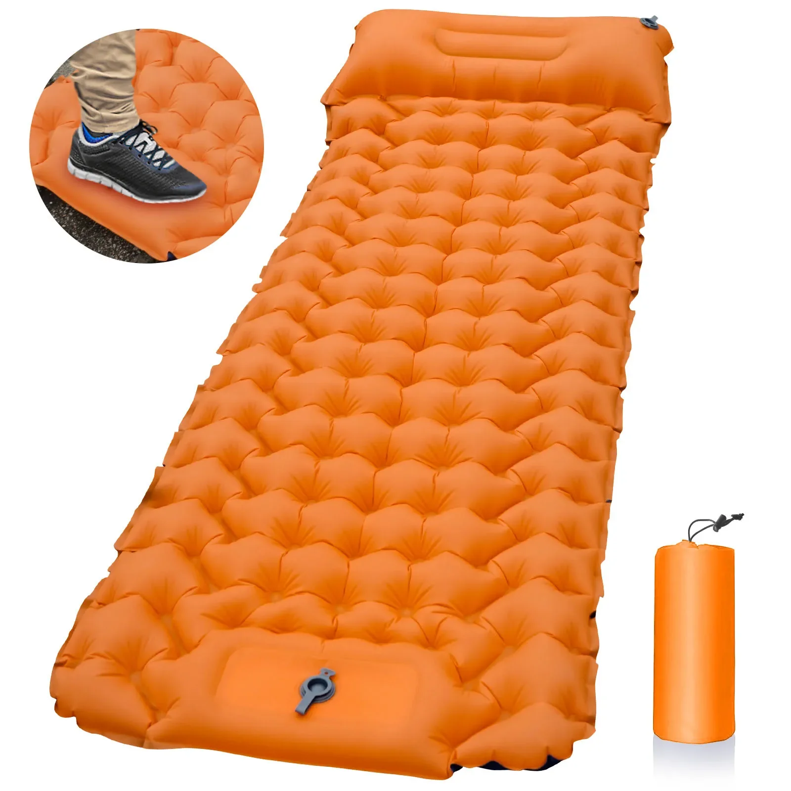 Colchoneta para dormir al aire libre, colchón inflable para acampar con almohadas, colchoneta de viaje, cama plegable, cojín de aire ultraligero para senderismo