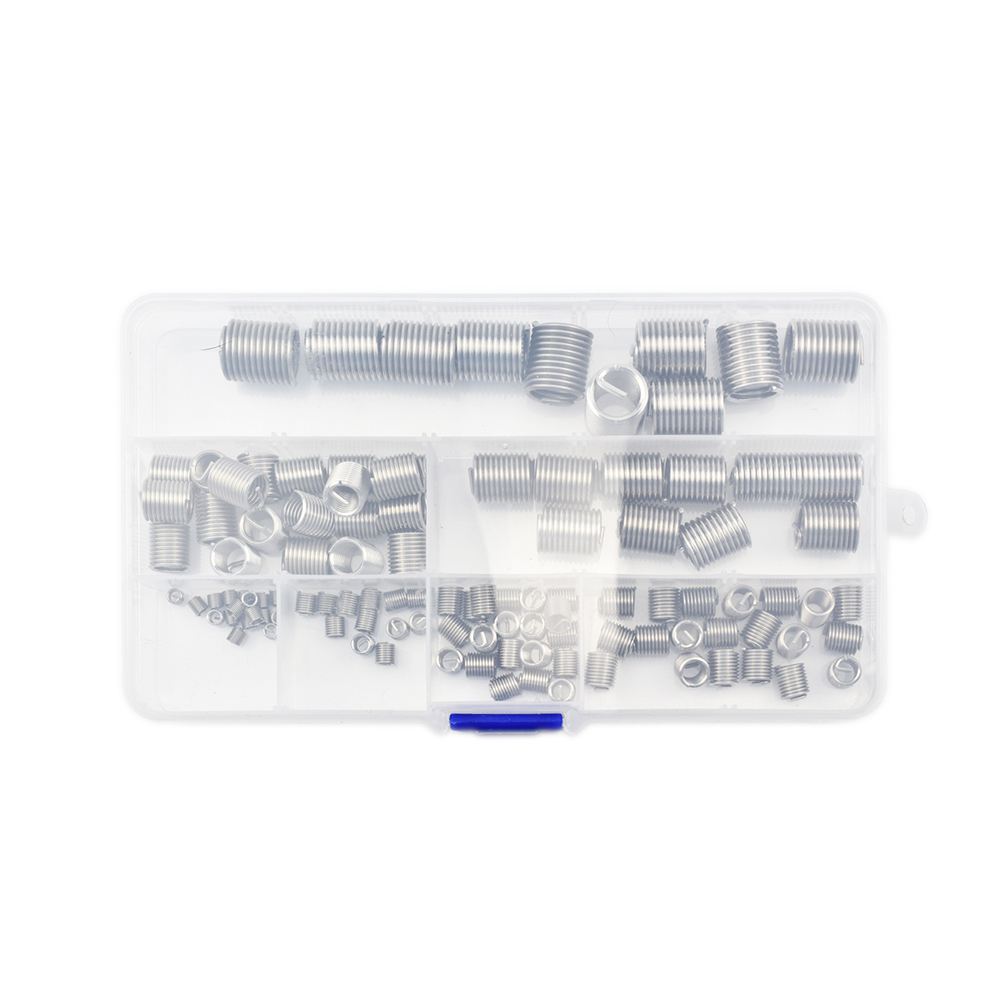 120Pcs/Box 304 Stainless Steel Wire Thread Inserts Steel Sheath Helicoil Type Screw Set Helicoil Thread Repair Insert Set