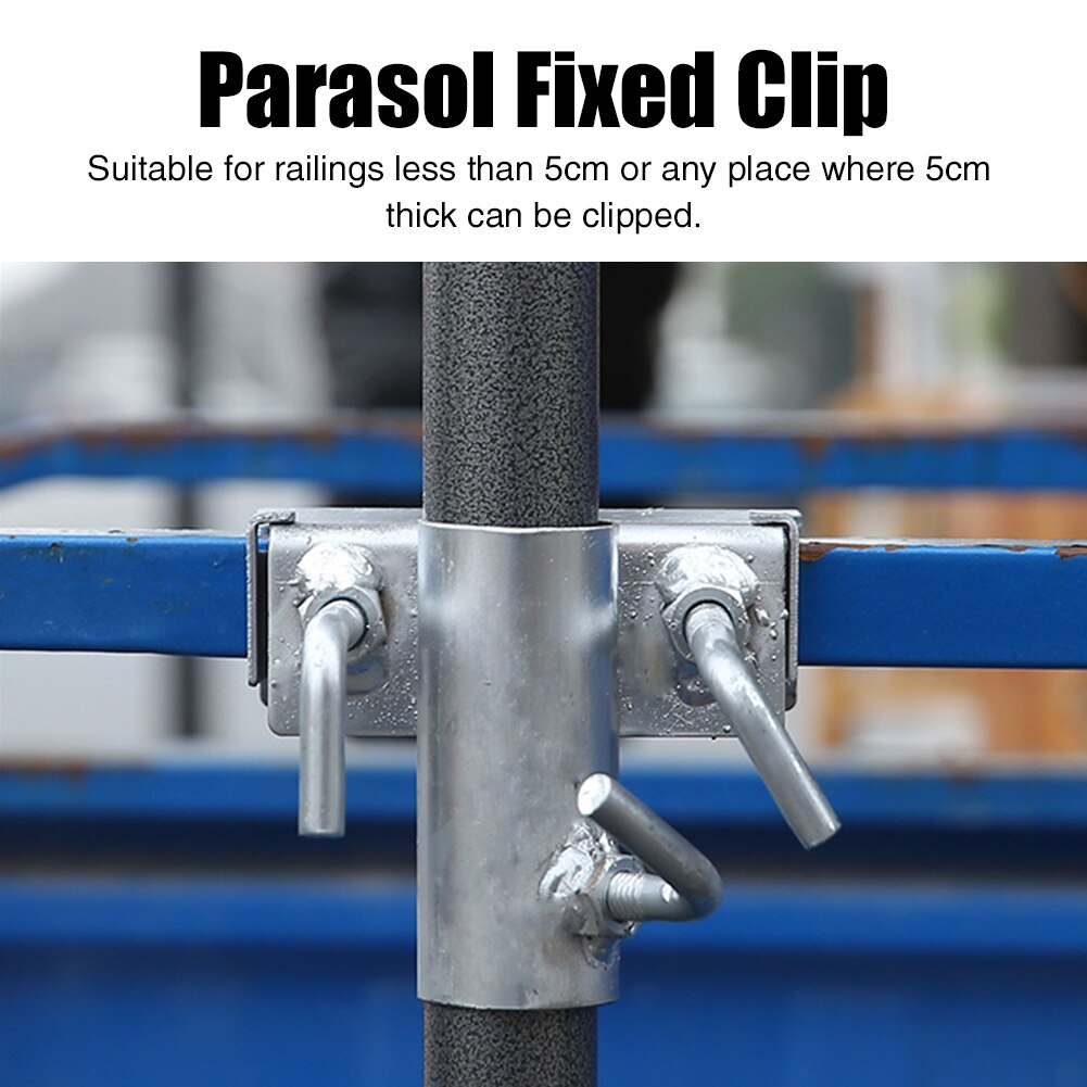Metalen balkon stabiele waterdichte parasolstandaard terras strand regenkleding buiten tuin parasol vaste clip binnenplaats zware kwaliteit