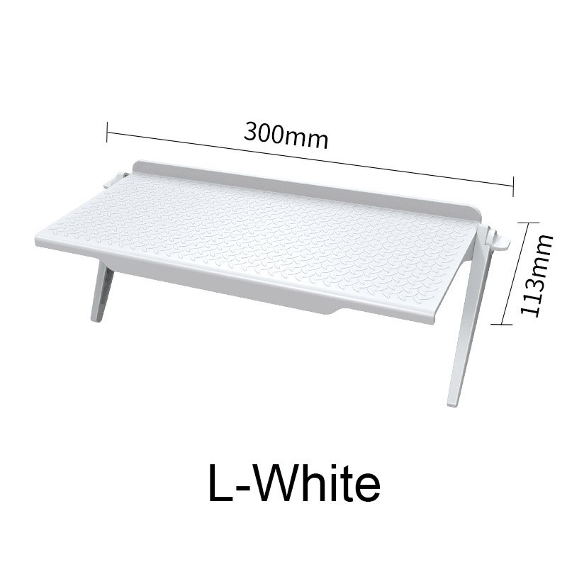 Adjustable TV Screen Top Storage Shelf Rack Holder Computer Monitor Desktop Stand TV Rack Display Shelf Storage Rack: L-White