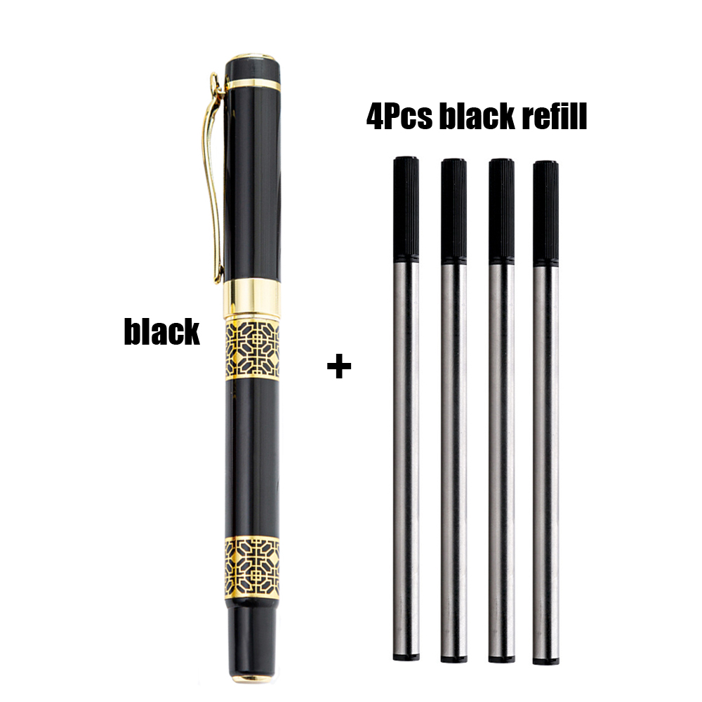 Luxuriöser Metall-Kugelschreiber mit blauer/schwarzer Tinte, Nachfüllung, Geschäft-Signierstift, neutraler Stift, für Studenten, Schreiben, Schule, Bürobedarf: schwarze farbe