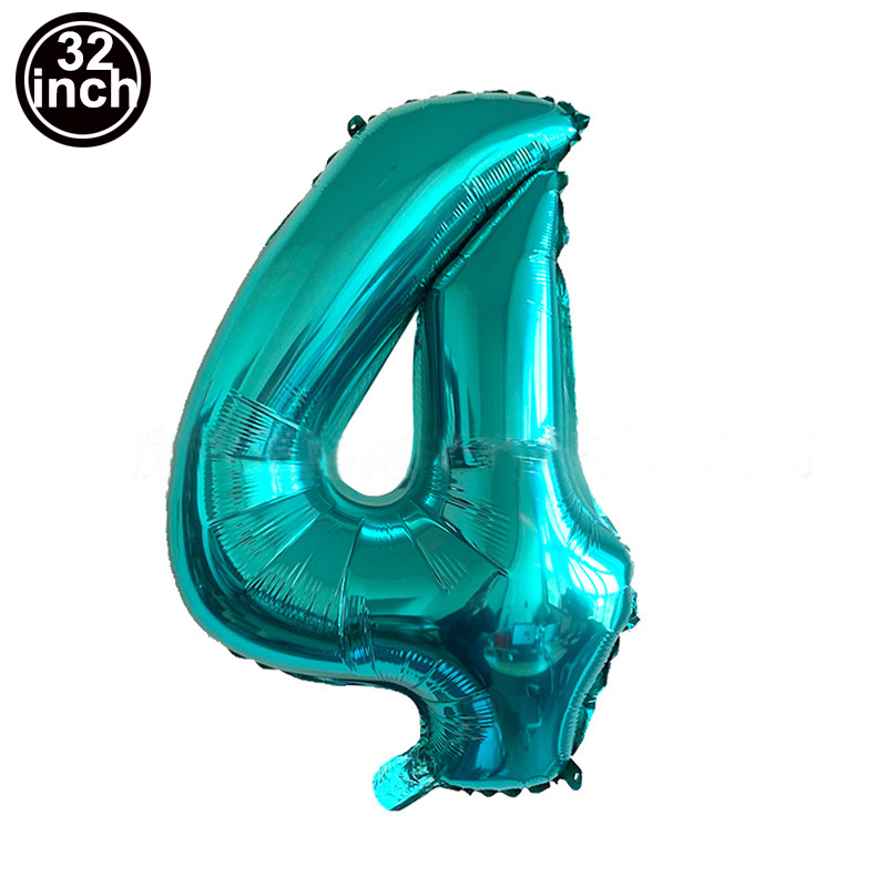 4 Ballons, 4-stellige Luftballons, vier grüNe Globus, blaue Figur, 4. Geburtstag, groß, groß, verrotten, rosa, golden, schwarz, bunt, 32 Zoll