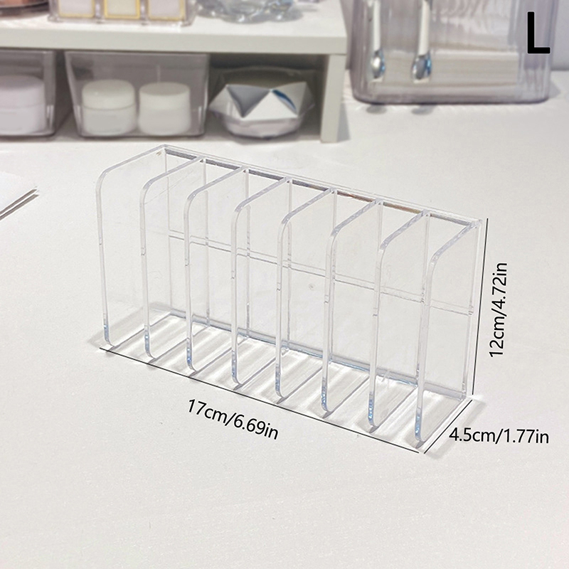 7-raster opbergdoos doorzichtig plastic make-up cosmetische standaard houder make-up lippenstift oogschaduw palet opbergorganisator: Light Grey