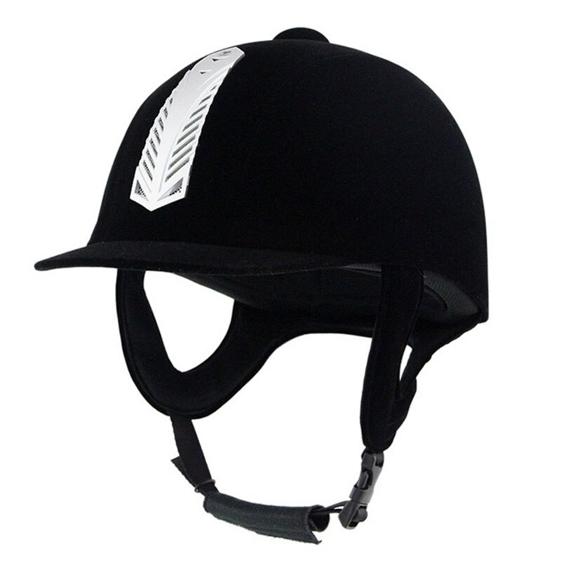 Equestrian Helmet Comfortable Velvet Horse Riding Hat Horse Riding Helmets Lightweight Black Unisex: 58cm