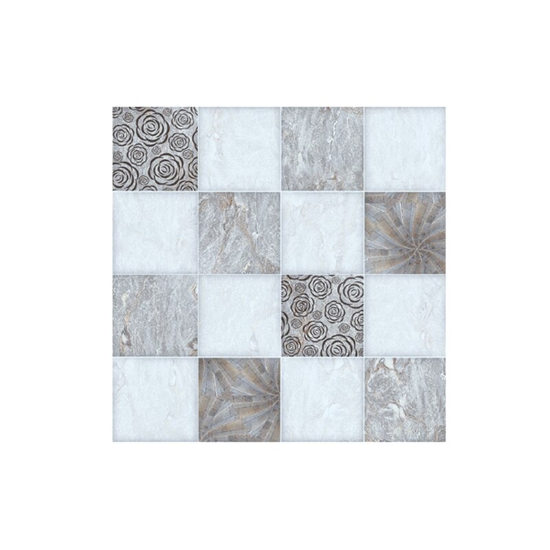 Simulation Tile Wall Sticker Mosaic Effect Self-Adhesive Wallpaper Frame (20CM Width x 20CM Length) Simulation Tile Sticker x 1: Yellow