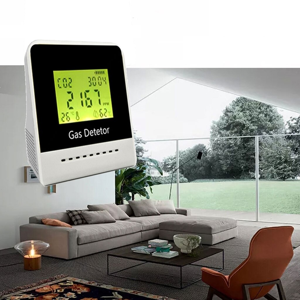 CO2 Meter Digital Temperature Humidity Sensor Tester Air Monitor Carbon Dioxide Detector Infrared/Semiconductor