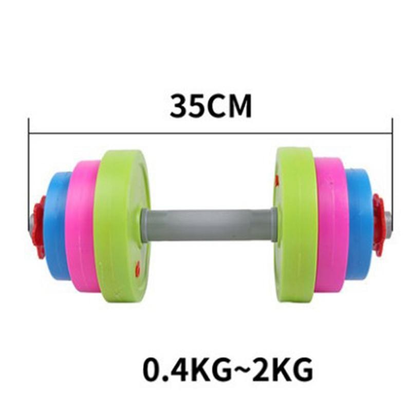 11 stk /sæt børn vægtstang børn håndvægt sæt bodybuilding træningsudstyr træningsmuskel til børn gymnastiksal hjem (lang type)
