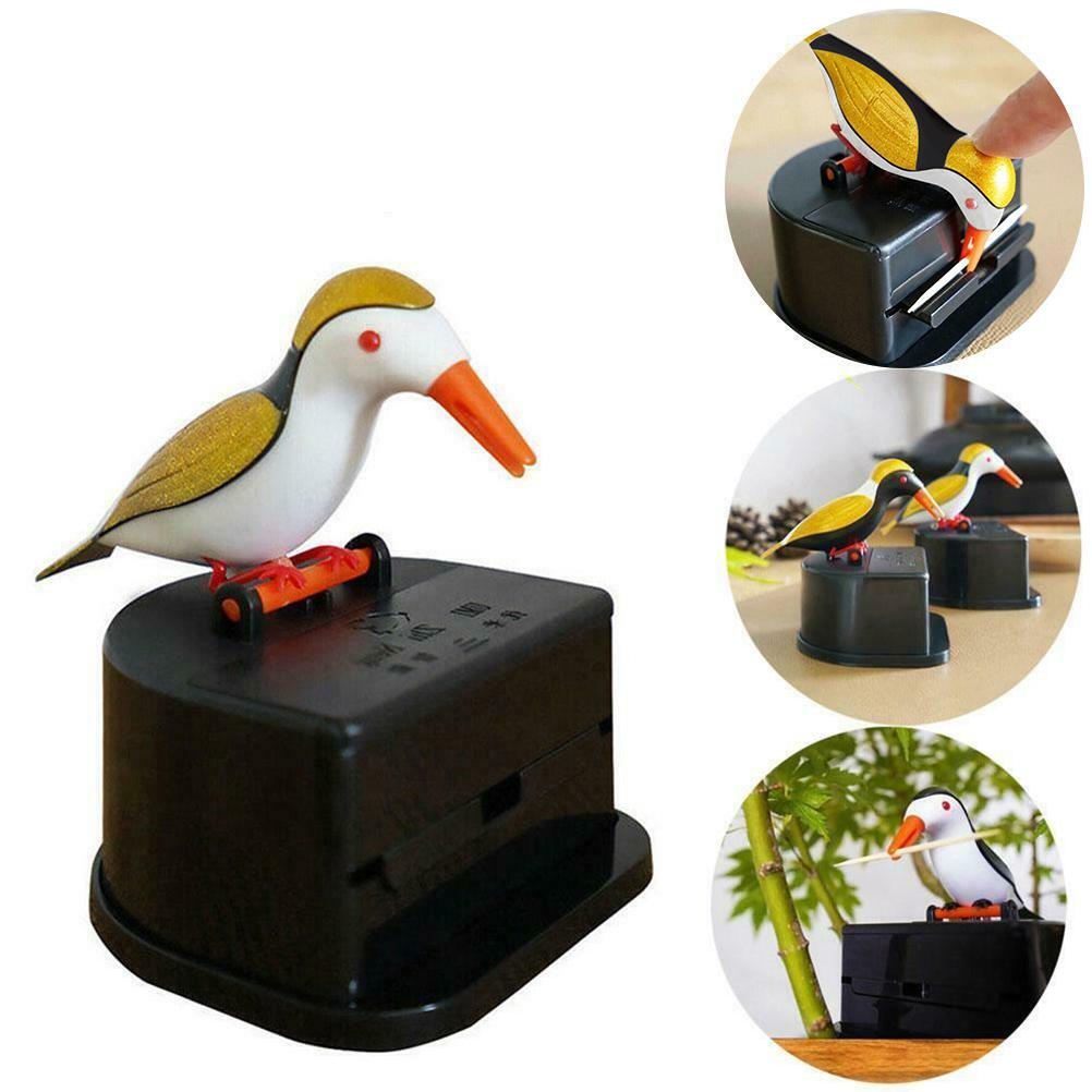 Toothpick Dispenser Automatic Bird Toothpick Box Woodpecker Toothpick Dispenser Table Toothpick Case Storage