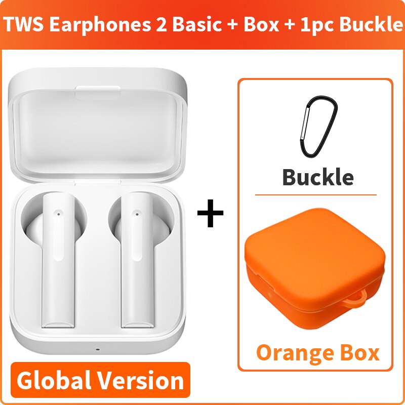 Écouteurs Bluetooth sans fil d'origine Xiaomi Air 2 SE écouteurs Air2 SE TWS Mi Ture SBC/AAC contrôle tactile: GV Add Orange Case
