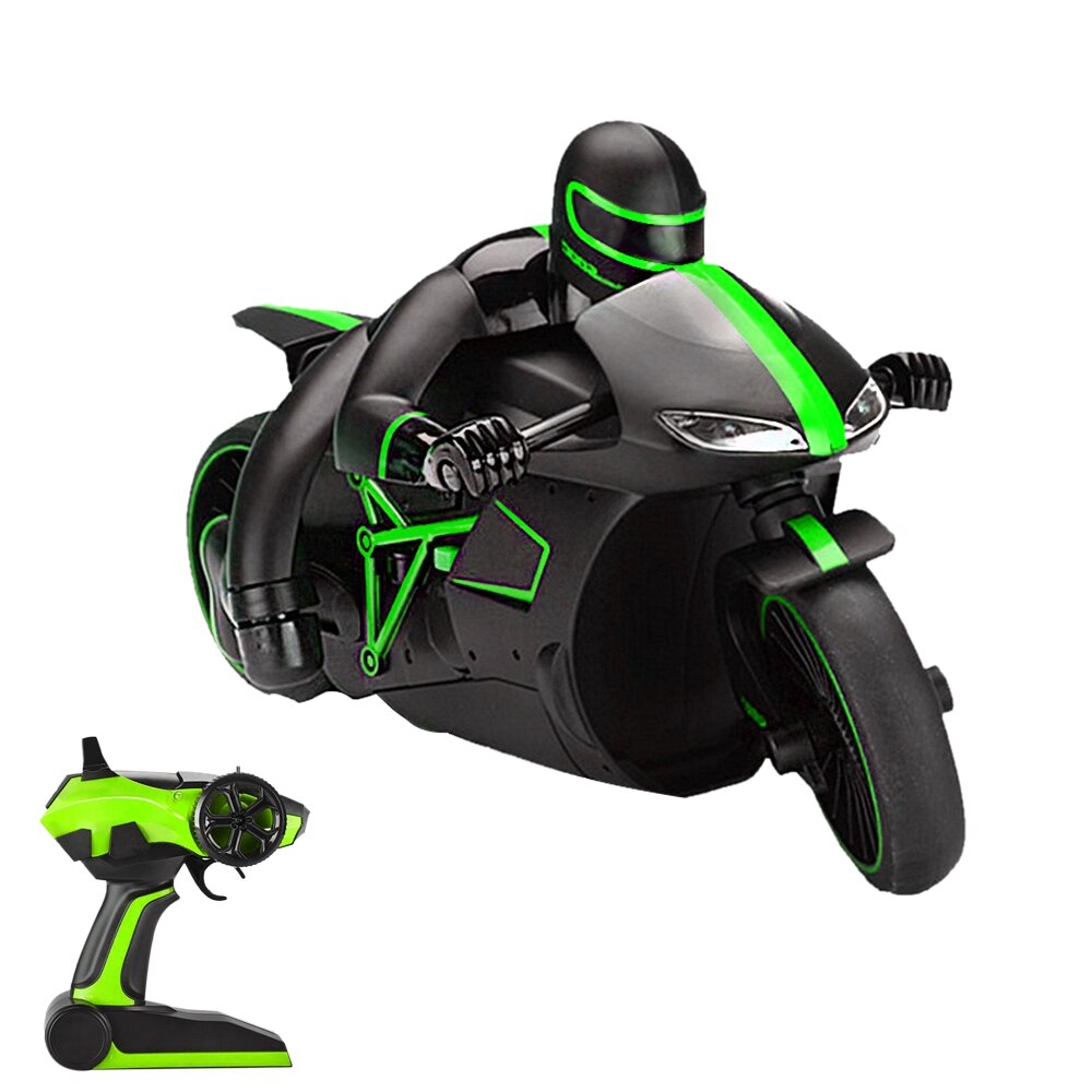 2.4g 4ch trådløs mini fjernbetjening rc højhastighedsdrift motorcykel racermotorcykel model med lette børn robot legetøj til drenge: Grøn