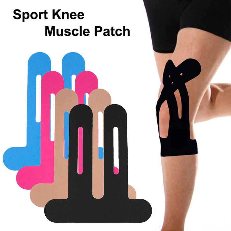 2 tiras precortadas de cinta de kinesiología: soporte de rodilla impermeable para deportes, gimnasio y recuperación, cinta atlética sin látex