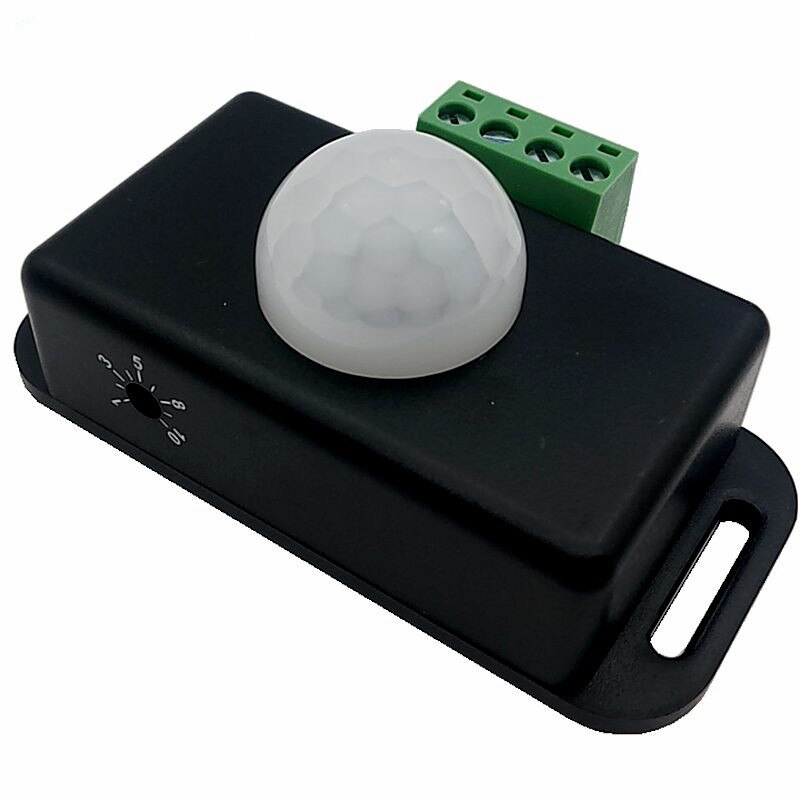 best price 1pcs DC12V-24V 8A Body Infrared PIR Motion Sensor Switch For 5050 3528 5630 3014 LED Light Strip Automatic led dimmer