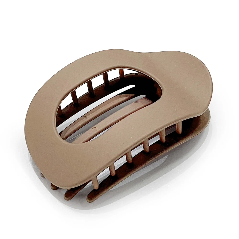 Fashion Oval Hair Claw Clip for Women New Design Leopard Matte Curved Flat Styling Barrettes Acrylic Lying Down Hair Accessories: Rosa
