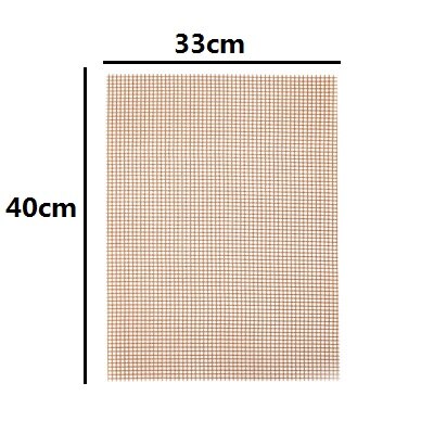 Tapis de cuisson pour Barbecue en PTFE, 40x30cm, plaque antiadhésive, réutilisable, pour l'extérieur: grid yellow