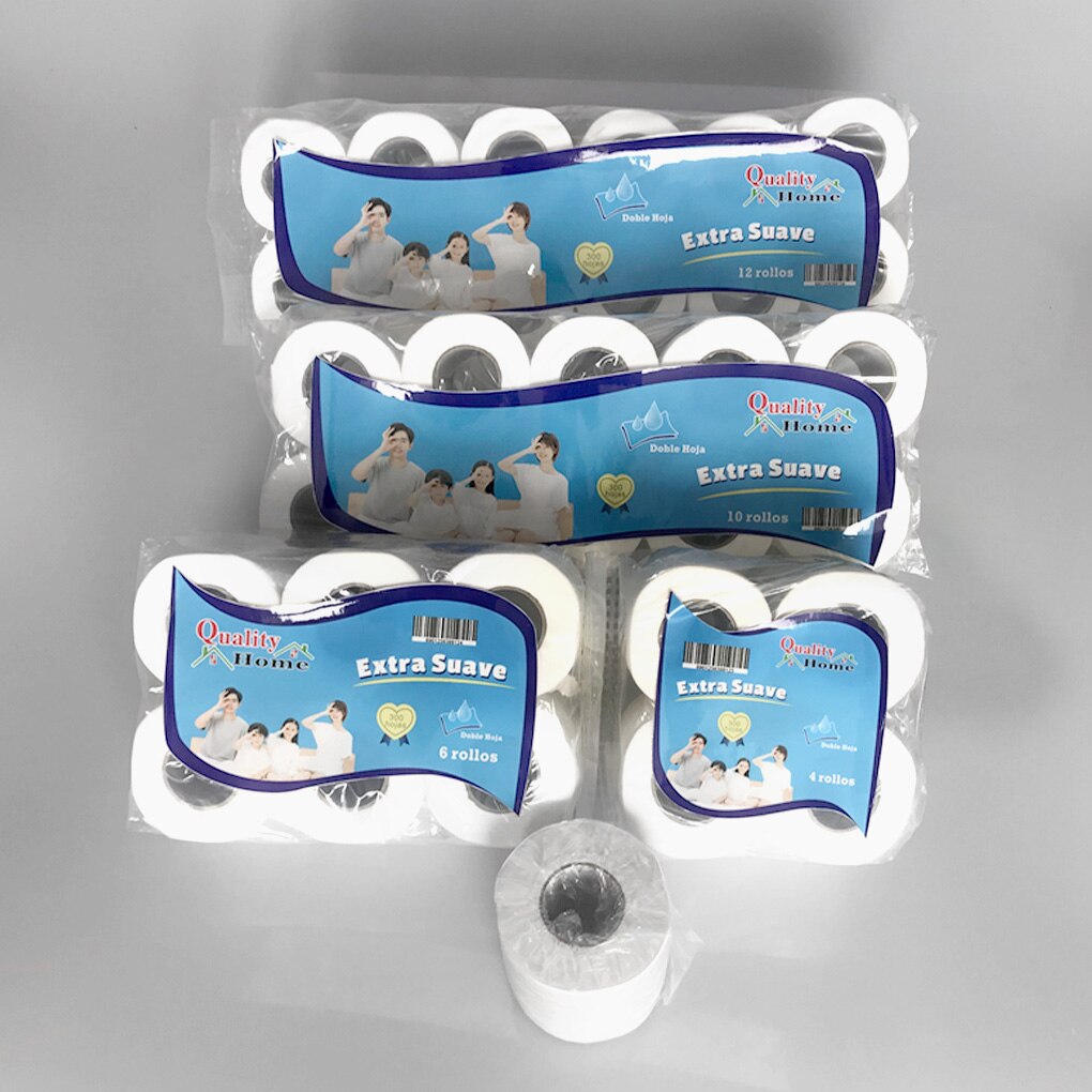 Water Absorbent Roll Toilet Paper Household Restaurant Hotel Bathroom Tissue Paper 4/6/10/12 Rolls Facial Tissue