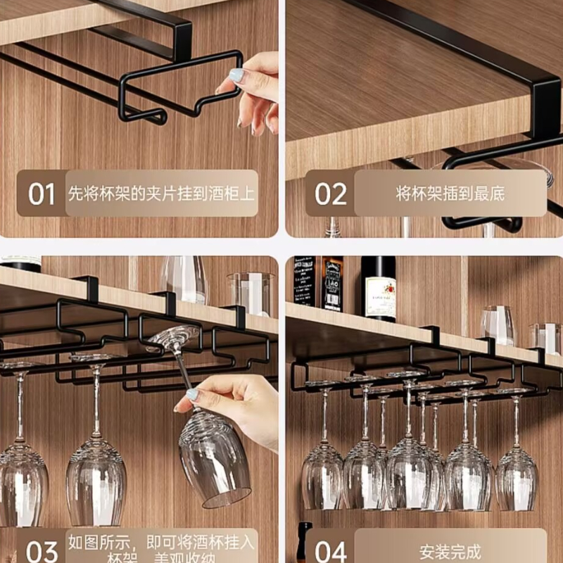 Home aan de muur gemonteerd wijnglasrek, kast wijnglashouder, hoge voet glashouder, wijnrekdecoratie, ideaal voor keuken