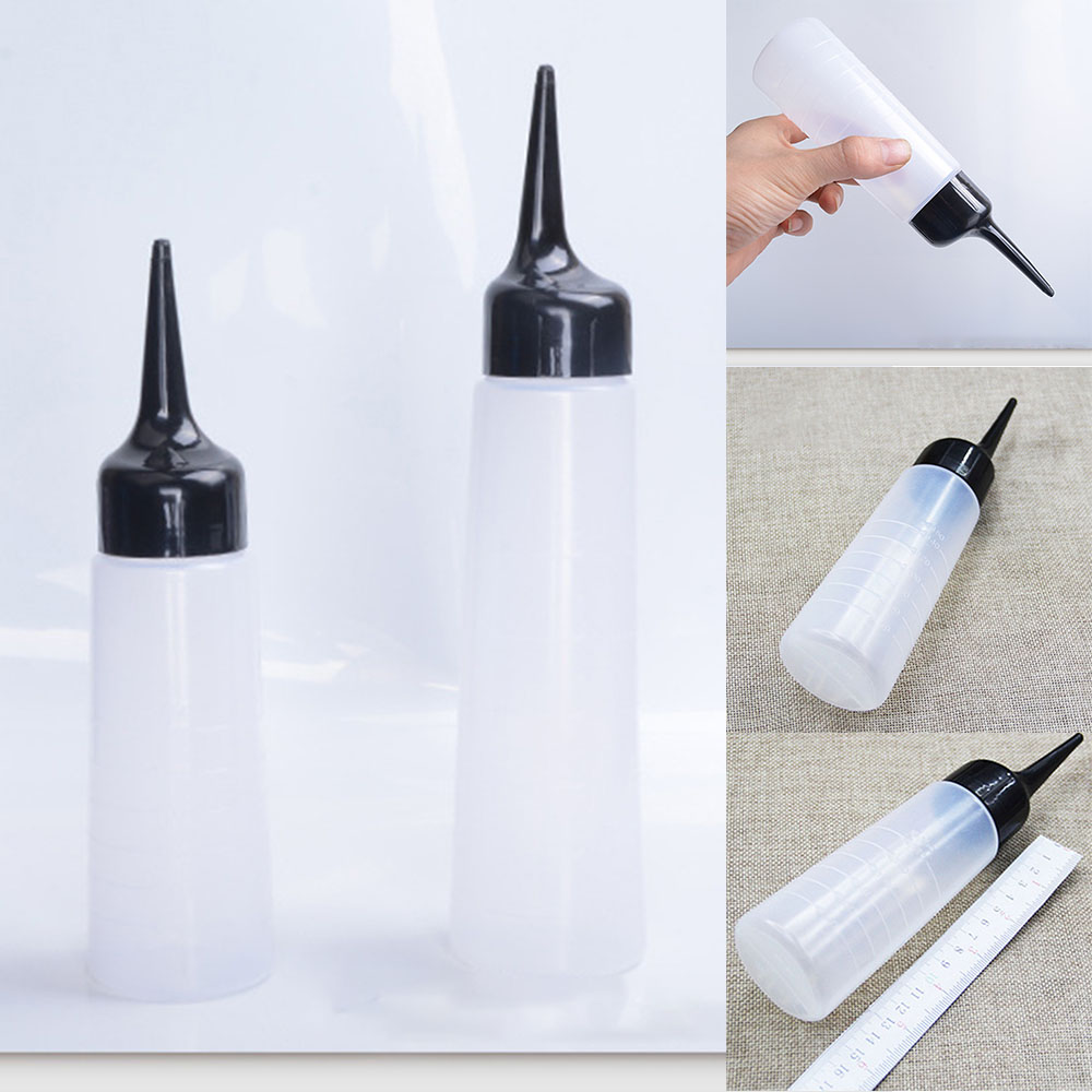 150ml/250ml Plastic Salon Hair Color Applicator Bottle Scale Hairdressing Hair Dye Bottle Measuring Tool