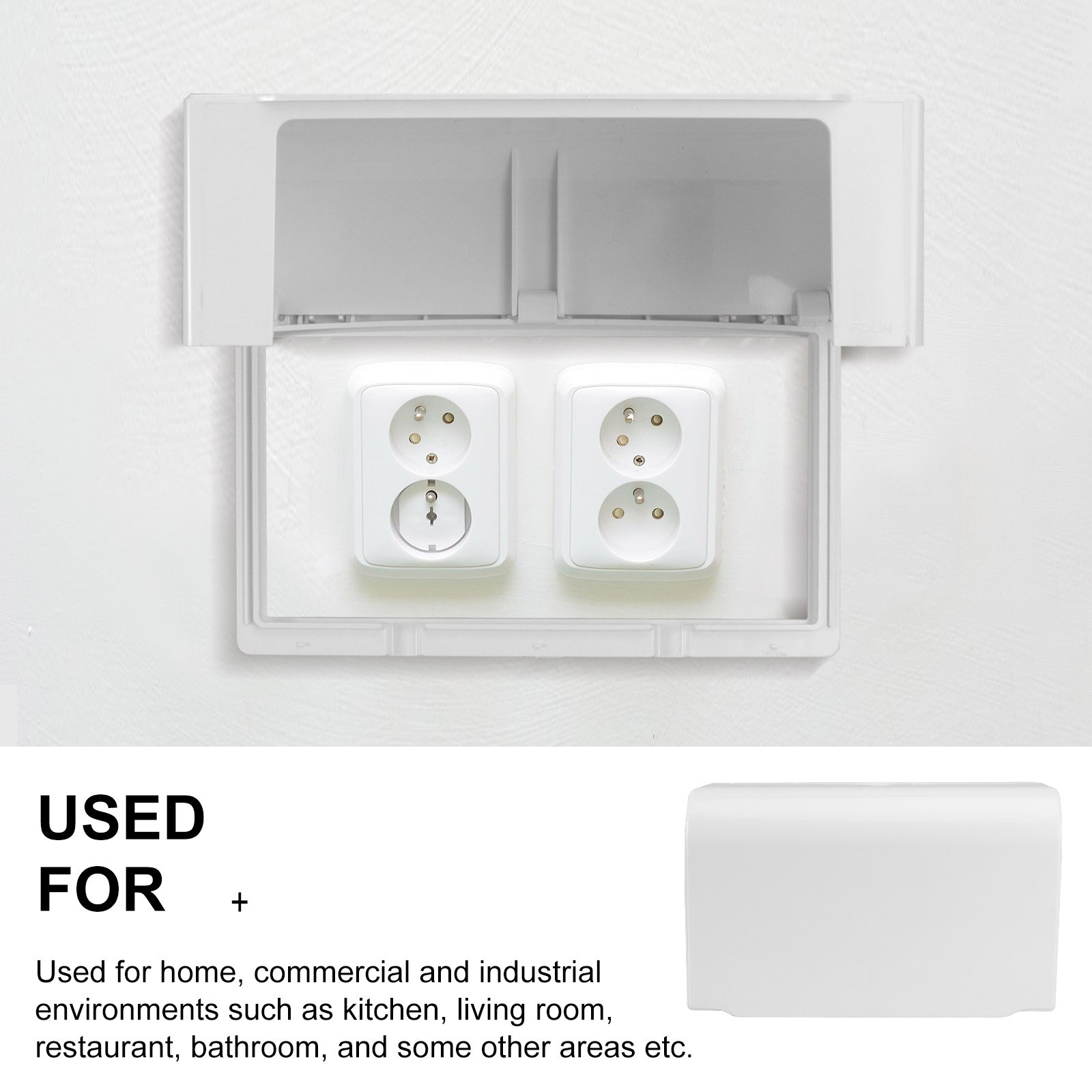 1PC Splash-proof Double-position Socket Cover Adhesive Type Switch Socket Cover