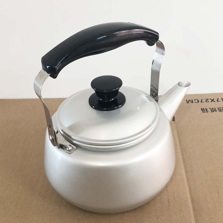 Japanese kettle uncoated hard oxidizing bubble teapot milk aluminum pot stainless handle tea kettle water coffee carafe: Silver 5.7L